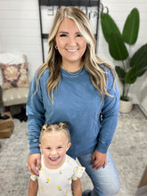 Load image into Gallery viewer, Daily Ease Mineral Wash Pullover in Dusty Blue