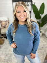 Load image into Gallery viewer, Daily Ease Mineral Wash Pullover in Dusty Blue