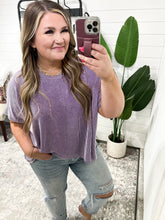 Load image into Gallery viewer, Ribbed Oversized Short Sleeve Top