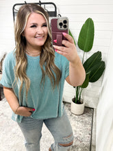 Load image into Gallery viewer, Ribbed Oversized Short Sleeve Top