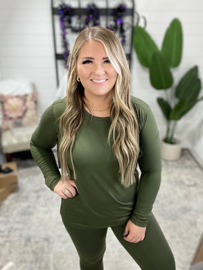 Get Me Cozy Set in Dark Olive