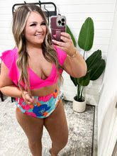 Load image into Gallery viewer, Panama Floral Print High Waisted Swim Bottoms