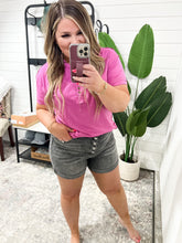 Load image into Gallery viewer, High Rise Button Fly Cuffed Judy Blue Shorts in Stonewash Grey