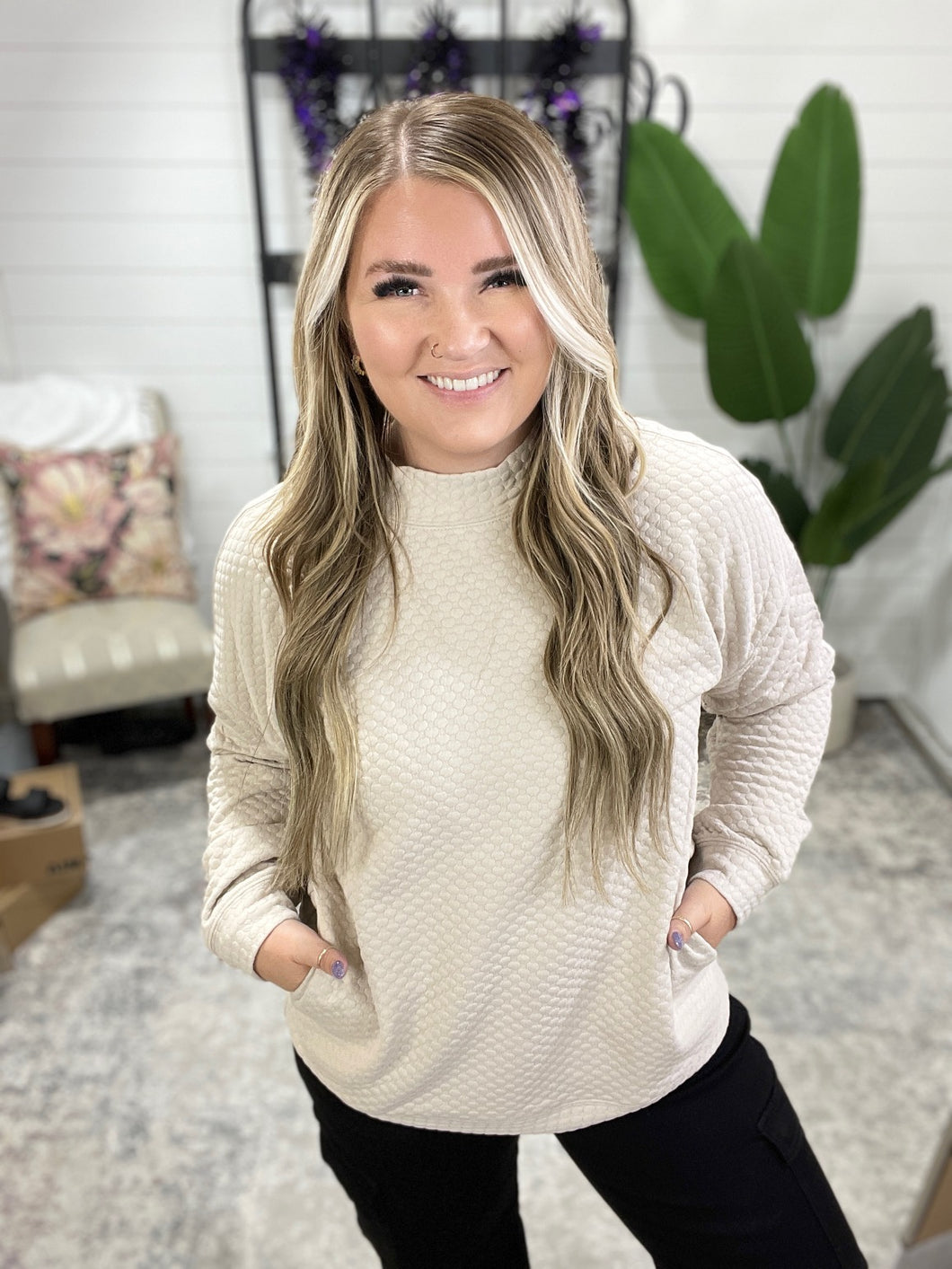 Don't Change Anything Mock Neck Pullover