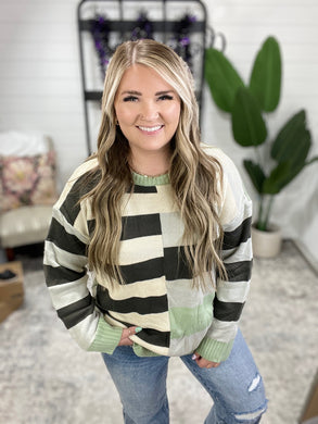 Fall Into Us Color Block Knit Pullover