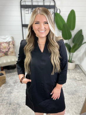 Portfolio Quarter Sleeve Dress in Black