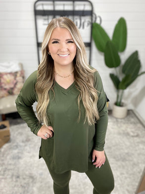 Next to Nothing Top and Bottom Set in Dark Olive