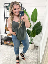 Load image into Gallery viewer, Never Not Loving V-Neck Cami in Gray Green