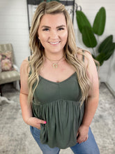 Load image into Gallery viewer, Never Not Loving V-Neck Cami in Gray Green