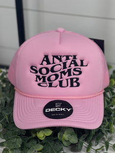 Adult Anti Social Moms Club Embroidered Snapback Hat