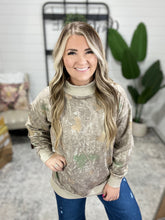 Load image into Gallery viewer, Miller Mock Neck Sweatshirt in Woods Camo