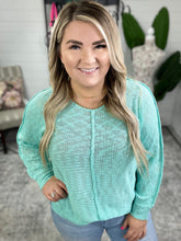 Load image into Gallery viewer, Relax With Me Knit Top in Aqua