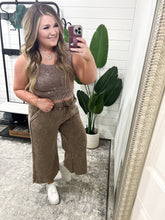 Load image into Gallery viewer, Acid Wash Wide Leg Sweatpants in Mocha