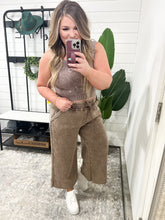 Load image into Gallery viewer, Acid Wash Wide Leg Sweatpants in Mocha