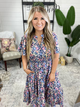 Load image into Gallery viewer, I Wanna Talk Notch Neck Midi Dress
