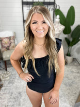 Load image into Gallery viewer, A Tan Line Happiness One Piece Swim Suit in Black