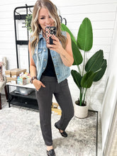Load image into Gallery viewer, Scuba Ankle Bottoms- Charcoal