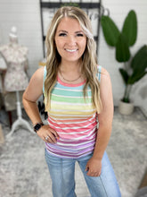 Load image into Gallery viewer, Ava Tank - Rainbow Stripes
