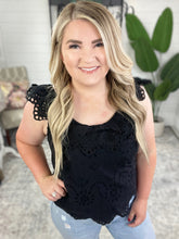 Load image into Gallery viewer, Parisian Stroll Lace Blouse in Black