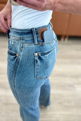 Mid Rise Cell Phone Pocket Dad Jeans by Judy Blue
