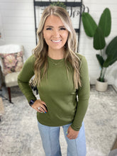Load image into Gallery viewer, Reese Ribbed Long Sleeve Top - Olive