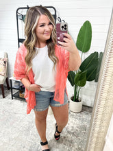 Load image into Gallery viewer, Good Days Ahead Lace Kimono In Coral