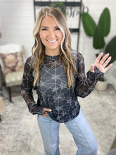 Load image into Gallery viewer, Blair Mesh Long Sleeve Top - Webs