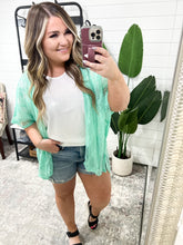 Load image into Gallery viewer, Good Days Ahead Lace Kimono In Mint