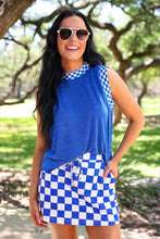 Load image into Gallery viewer, Checkmate Ribbed Tank- Blue