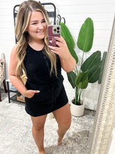 Load image into Gallery viewer, Butter Soft Half Hip Sleeveless Romper Dress in Black