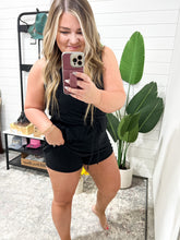 Load image into Gallery viewer, Butter Soft Half Hip Sleeveless Romper Dress in Black
