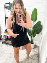 Load image into Gallery viewer, Butter Soft Half Hip Sleeveless Romper Dress in Black