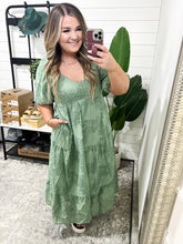 Load image into Gallery viewer, Power of the Babe Tiered Balloon Sleeve Dress