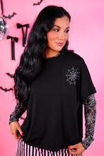 Load image into Gallery viewer, Rhinestone Web Tee