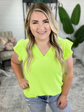 Load image into Gallery viewer, Under Neon Lights Ruffle Sleeve Top