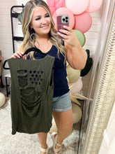 Load image into Gallery viewer, Land of the Free Tank in Navy