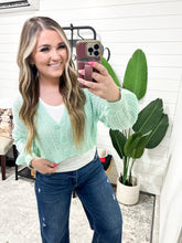 Load image into Gallery viewer, Callie Cropped Cardigan - Mint