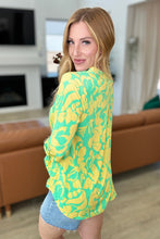 Load image into Gallery viewer, Lizzy Top in Kelly Green and Yellow Floral