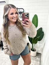 Load image into Gallery viewer, Mocha Sweater With Dot Detail