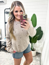 Load image into Gallery viewer, Mocha Sweater With Dot Detail