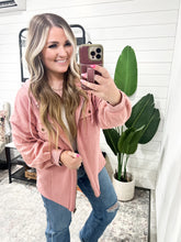 Load image into Gallery viewer, Fleece Sweatshirt Jacket In Rose
