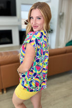 Load image into Gallery viewer, Lizzy Cap Sleeve in Royal and Magenta Mod Floral