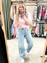 Load image into Gallery viewer, RISEN High Rise Wide Baggy Jeans Waistband Tie Detail