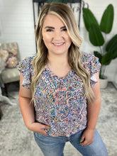 Load image into Gallery viewer, Patient in Paisley Flutter Sleeve Top