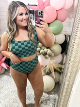 Load image into Gallery viewer, Bali Checkered High Waisted Swim Bottoms