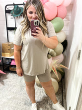 Load image into Gallery viewer, Brushed V-Neck Top &amp; Biker Short Set