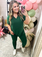 Load image into Gallery viewer, Brushed V- Neck Short Sleeve &amp; Leggings Set