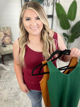 Load image into Gallery viewer, The Basics Reversible Longline Tank in Burgundy