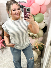 Load image into Gallery viewer, Sleeveless Stripe Top in Off White