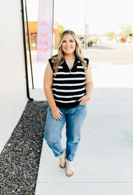 Attached at the Hip 1/4 Zip Sleeveless Sweater